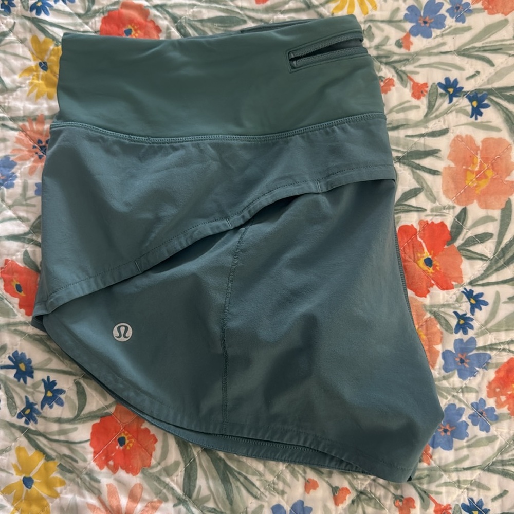 Lululemon Speed Up Lined 2.5” Shorts Teal Lagoon Size 8